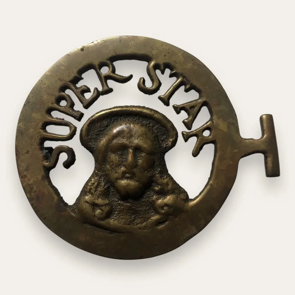 Vintage 70s Jesus Christ Superstar Artisan Belt Buckle Broadway Musical Opera